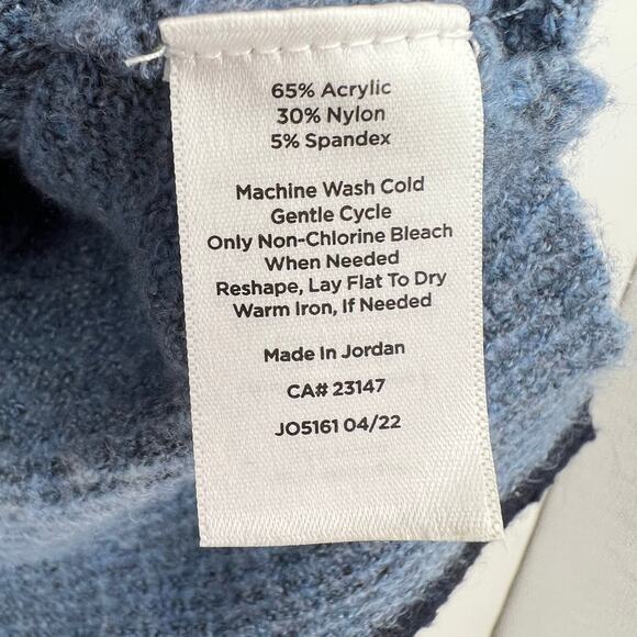 Talbots Blue Colorblock Pullover Knit long sleeve soft cozy Sweater size medium - Picture 7 of 7